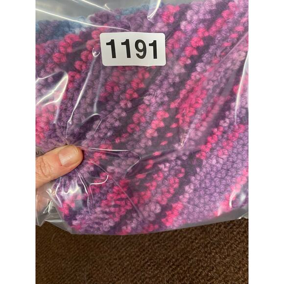 Hand Knit Hot Pads Dish Cloths Lot of 2 Pink Purple Square Double Layer - Picture 5 of 5